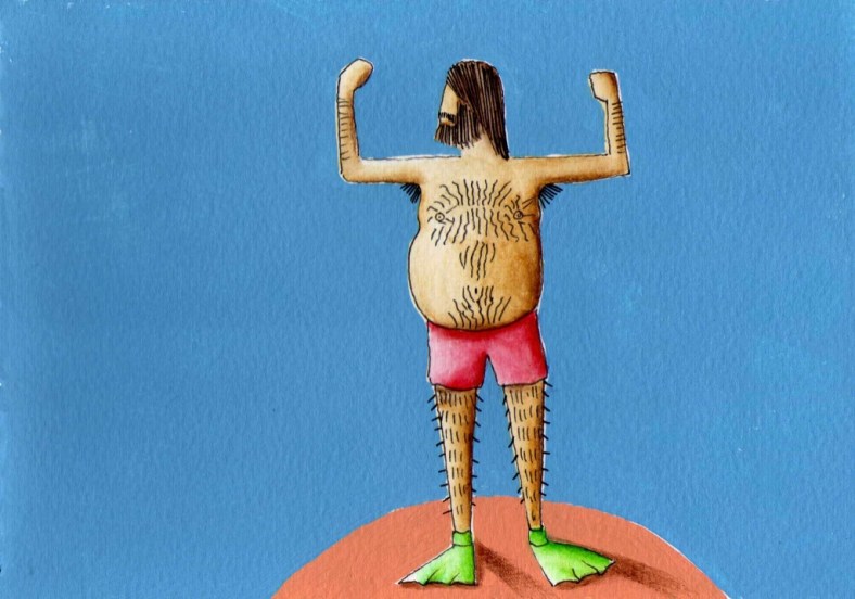 Cuerpazo peludo barrigón - internet