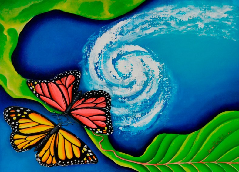 La mariposa viaja del norte al sur