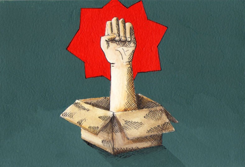 El puño y el cartón - internet