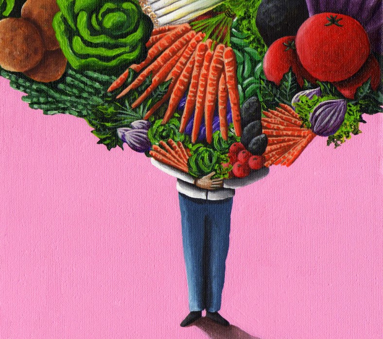 De frutas y verduras hasta la cabeza - para Boreal - internet